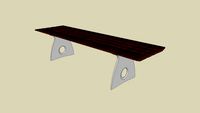 Forms+Surfaces Leda Bench, backless, 6 foot, straight, no arms