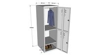 Locker with two compartments