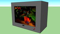 Television Playing Crash Bandicoot