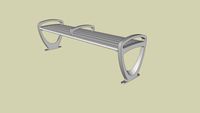 Forms+Surfaces Trio Bench, 6 foot, backless, extruded aluminum slats, one armrest