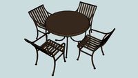 Courtyard Table and 4 Chairs with arms