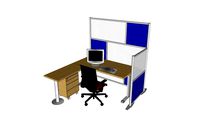 Modern L-Shaped Office Partition