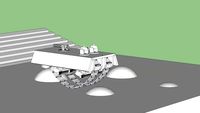 Tracked tank with guns