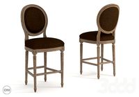 Vintage louis round high bar stool 8828-2004-2