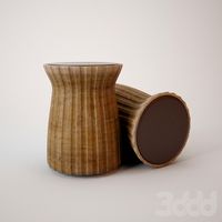 Ceramic Ridged Two Colour Stool
