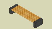 A13 50 3 10 bench 224/62 Basalt, untreated larch