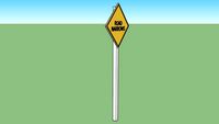 Road Narrows Sign