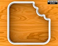 Bitten Square Round Edges Cookie Cutter | 3D