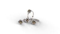 Ring and Earring of Pearls Classico flower | 3D