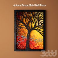 Autumn Scene Metal Wall Decor