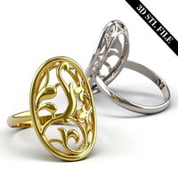 Flower ring - STL file - 4 ring sizes - Ready to print | 3D