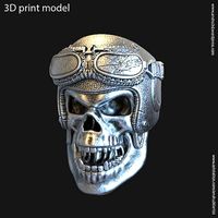 Biker helmet skull vol4 ring jewelry | 3D