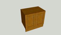 WIDE FRAME OAK KITCHEN RANGE - DOUBLE CUPBOARD