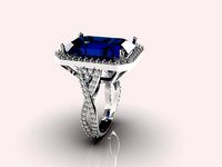 ANILLO CRUZADO  PIEDRA   SAFIRO | 3D