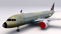 Qatar Airways A320 Unpainted