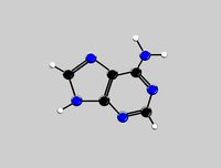 Adenine ball and stick model