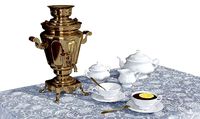 Russian samovar and service