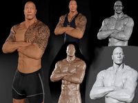 a statue that looks like Dwayne Johnson the Rock