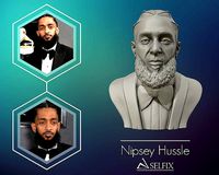 Nipsey Hussle 3D Bust Sculpture  | 3D