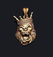 King Gorilla with crown pendant | 3D
