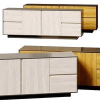CB2 Exclusive Jett Wood and Metal Media Credenza
