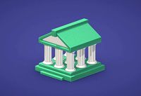bank 3d cartoon logo style