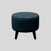 Round Jaxon Ottoman navy upholstery
