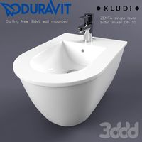 DURAVIT Darling New Bidet + single lever bidet mixer KLUDI ZENTA