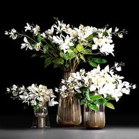 Gardenia Flower Bouquet Vase decor set