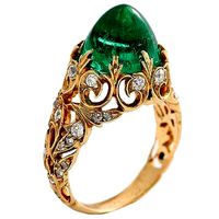 vintage ring for emerald cabochon | 3D