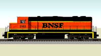 Train Engine - BNSF Railroad Locomotive - EMD GP38