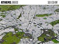 Athens Greece 50x50km