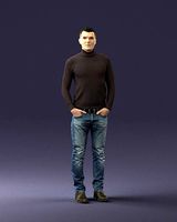 Man in a turtleneck and jeans 0363