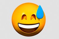Emoji Grinning Face with Sweat