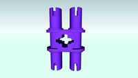 Lego Technic Connector Block 1 Axle 4 Conn