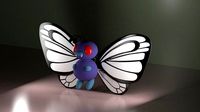 Butterfree 3d pack de  familia evolutiva