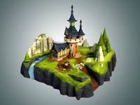 Low Poly Stylized Castle Environment3d model