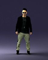 Cheerful man in glasses and jacket 0362