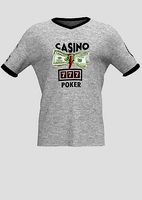 Red And Greay T-Shirt With Fancy Mony Logo