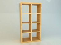 3D IKEA KALLAX 2x4 realistic measurements model