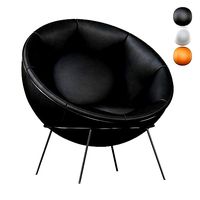 BARDIS BOWL CHAIR BLACK LEATHER