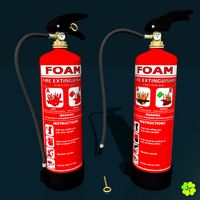 Portable extinguisher rigged low poly