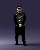 Man in baseball cap 0333 3D Print Ready