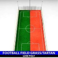 Football soccer stadium field low poly3d model