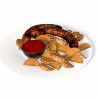 Sausages with Potatoes3d model