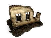 Low poly building ruins3d model
