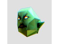 Juja low poly face (w/stand) by chucoide