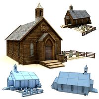 Low Poly Wild West Church