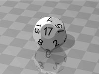 [D17]Truncated Sphere Seventeen Sided Die by Miyi9155