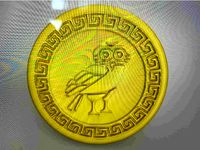 Greek key owl drinkcoaster (v2) by RaimonElctrncs